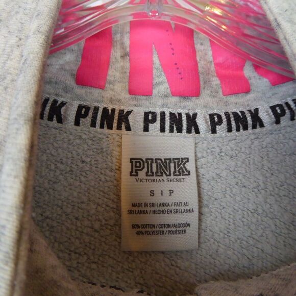 Victoria’s Secret PINK Sweatshirt Women's Small 1/4 Zip Everyday Classic Logo - Picture 2 of 8